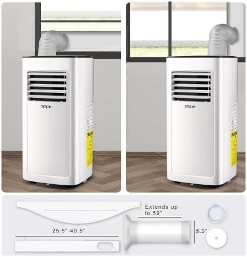 Miniatura 4 de Aire acondicionado portátil de 8.000BTU con un control remoto, una aplicación y con funciones de refrigeración, deshumidificación y ventilador 3 en