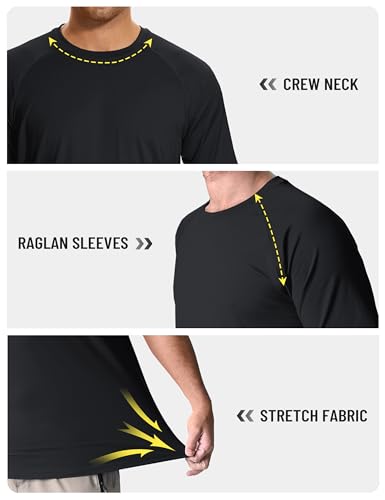 TACVASEN Men's Rashguard Shirts Short Sleeve UPF 50+ Sun Protection SPF T-Shirt Quick Dry Fishing Swim Athletic Tops3