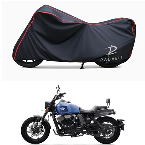 Image of Waterproof Bike Body Cover Compatible for | Keeway K-Light 250V Matte | Taffeta Fabric, Red Piping Design, Bottom Elastic Fit | Dustproof, Sun UV & Rain Protection for All Bikes
