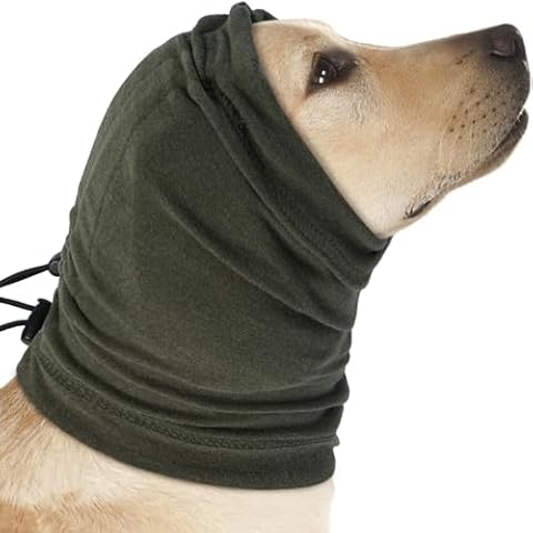 Nanaki Dog Calming Hoodie,Upgrade Anti-Slip Hematomas Ear Wraps For Dogs Ear Covers,Adjustable Dog Ear Muffs Noise Protection,Fireworks Dog Ear Protector Dog Grooming Ear Cover Dog Head Wrap Dog Snood Cover