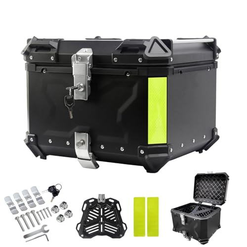 Bauletto per moto 36L45L55L65L80L100L per Scooter Baule per casco posteriore moto Valigia Rigida di alluminioNero45 L
