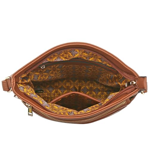 Image of ALYSSA Triple Zip Pocket Large Crossbody Bag