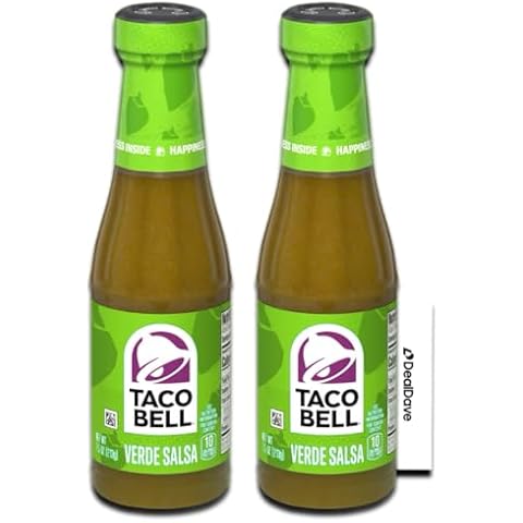 Taco Bell Verde Sauce (2 Pack) 7.5oz, With Deal Dave Card Cover