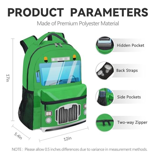 School Backpack for Boys - 17 Inch Truck Backpacks for Car Lovers - Lightweight Durable Kids Bookbag for Elementary & Kindergarten4