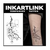 INKARTLINK タトゥーシール 2枚セット 2週間長持ち 防水 ジャグアタトゥー 入れ墨シール 半永久的 刺青シール かわいい レディース 腕 足 手の背 桜