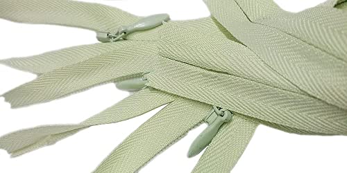 Fermetures éclair YKK invisibles dissimulées vert glacier #881 couture vêtement
