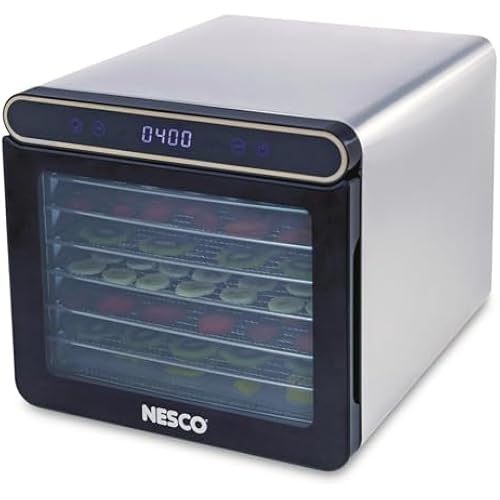 NESCO FD-7SSD Digital Food Dehydrator for Beef Jerky, Dried Fruit and Dog Treats, 7 Stainless Steel Trays, Silver