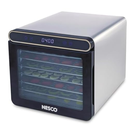 NESCO FD-7SSD Digital Food Dehydrator for Beef Jerky, Dried Fruit and Dog Treats, 7 Stainless Steel Trays, Silver