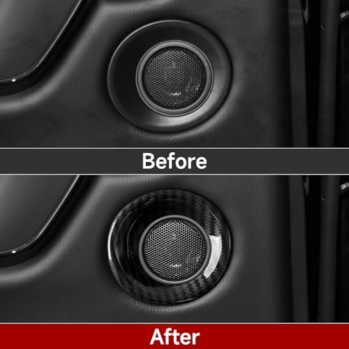 Image of Car Speaker Rings Circle Cover Decals for Honda CR-V 2017 2018 2019 2020 2021 2022 Accessorie CRV ABS Carbon Fiber Interior Stickers