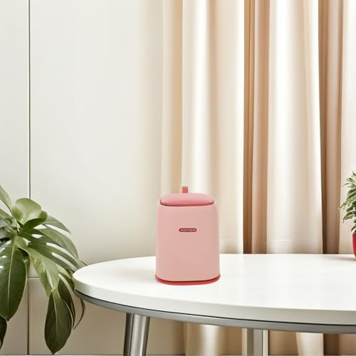 Poubelle avec couvercle élimine les odeurs de table basse format compact rose