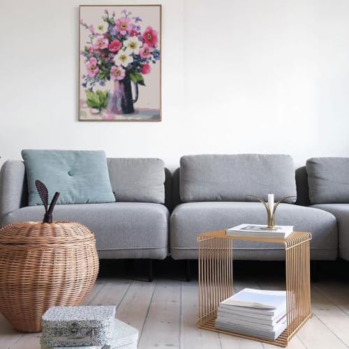 Image of Flowers Stamped Cross Stitch Kits Flowers Cross Stitch Patterns,Dimensions Cross Stitch Kits Embroidery Kit Arts and Crafts for Beginners 15.7x11.8 inch