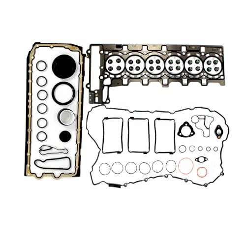 Image of AUCERAMIC 11137600482 11127587804 N55 Cylinder Head Gasket Set w /Oil Pan Gasket Fit for 2009-2018 BMW X1 X5 535i 335i 435i 135i 640i 740Li xDrive 35i N55B30A N55B30 3.0L Turbo