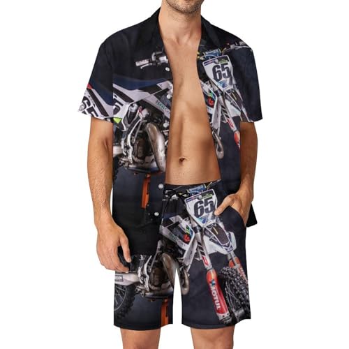 Moto de course ensemble hawaïen homme short et pantalon de plage léger