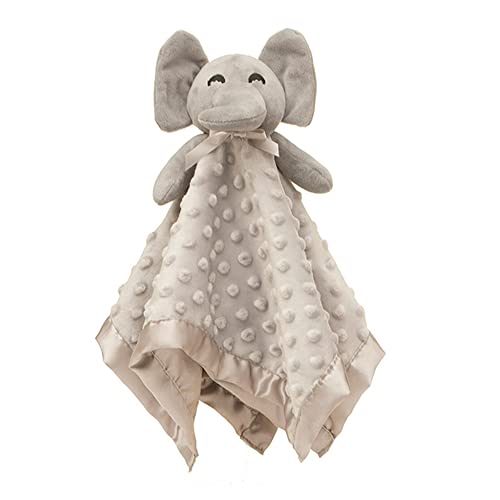 Image of Gray Baby Elephant Security Blanket Baby Stuffed Elephant Toy Lovie Blanket for Infant Boys and Girls Baby Comforting Elephant Blanket for Newborns 16in