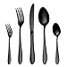 HOMQUEN Glänzend Schwarzes Besteck/Besteck Set, 30 Stück Edelstahl Messer Gabel Löffel Set für 6 Personen (schwarz, 6 Sets) Baby,Schwarz günstig Kaufen-HOMQUEN Glänzend Schwarzes Besteck/Besteck Set, 30 Stück Edelstahl Messer Gabel Löffel Set für 6 Personen (schwarz, 6 Sets)