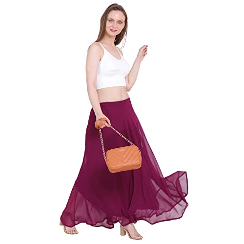 Image of Skirt for Women Designer and Full Flared Georgette Plain