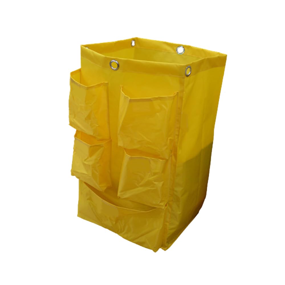 1 borsa per la pulizia delle pulizie con 6 fori in metallo per appendere e 5 piccole tasche per l'uso su carrelli multiuso per la pulizia