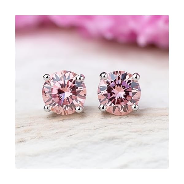 Diamond Earrings For Women, Diamond Stud Earrings For Men, 14k White Gold 1ct - 2 carat Princess, Heart, Round Cut Screw Back Earrings VVS1 D-E Color [Simulated Diamond] Fox Jewelry Co - Image 4