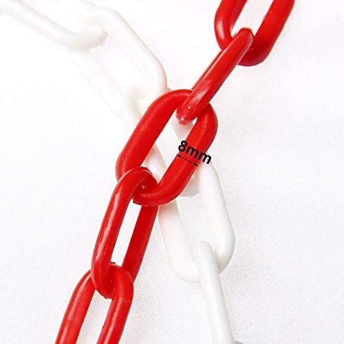 Catena Di Delimitazione In Plastica 25 M – Rosso E Bianco, 8 Mm Di Spessore, Visibile E Resistente, Per Parcheggi, Code E Cantieri