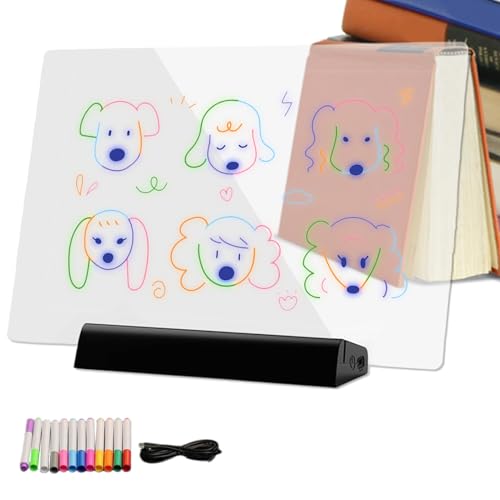 Tableau à dessin LED nomade pour peinture, coloriage enfant et lampe de lecture de nuit