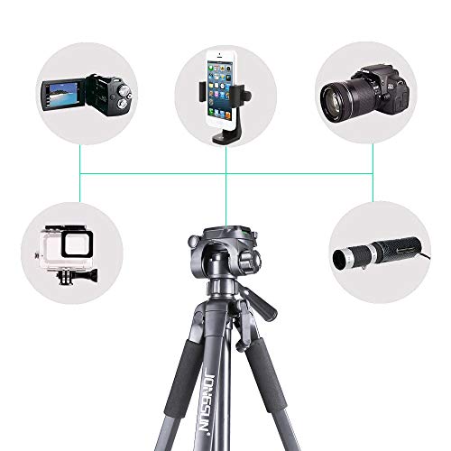 JONGSUN Kamera Stativ, 150cm Professioneller Reisestativständer aus Aluminium für DSLR SLR Kamera, mit Tragetasche… – Bild 4