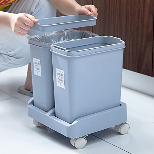 Poubelle double baril 11L tri sélectif grande capacité