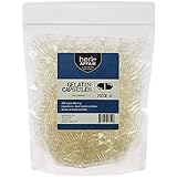 Herb Affair Clear Empty Gelatin Capsules Size 0 - 1000 Count - Holds 400-800mg - Great For Dogs and Kids Medication - Works With Most Capsule Fillers