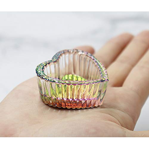 Kalolary 2 Stück Nagel Kristall Glasschale, Glasnagel Dappenschale mit Deckel Herzförmig Kristallbecher Nagel… – Bild 5