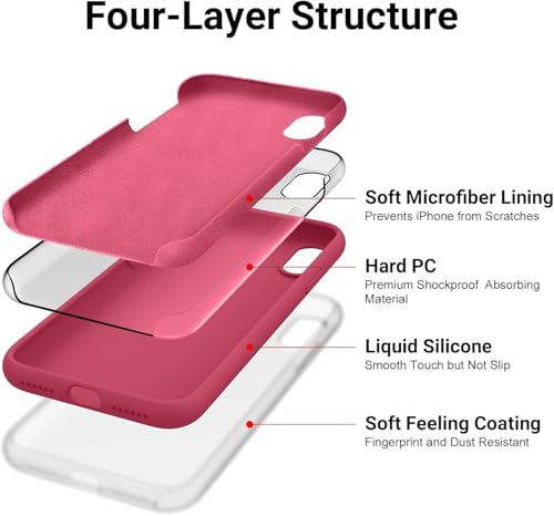 Image of VONZEE iPhone Xs max Cover Wireless Charging Support, Liquid Silicone Gel Rubber Shockproof Back Cover case Candy Phone Cases for iPhone Xs max (Hibiscus)