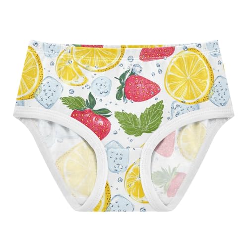 Wusikd Lemon Strawberrywhite Girls' Underwear Cotton Ice Cubes Girls Briefs Soft Toddler Underwear 2T