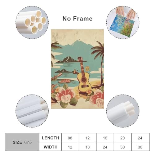 Peinture sur toile vintage hawaïenne pour un salon évasion - 2