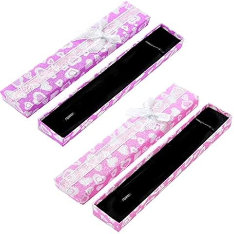 RKC Jewelz x 2 Pcs SPARKLING Pink & Purple — Elegant Graceful Women's Girl's Gift Box Boxes for Bracelets Chains Necklaces Watches Jewellery Presents Cover