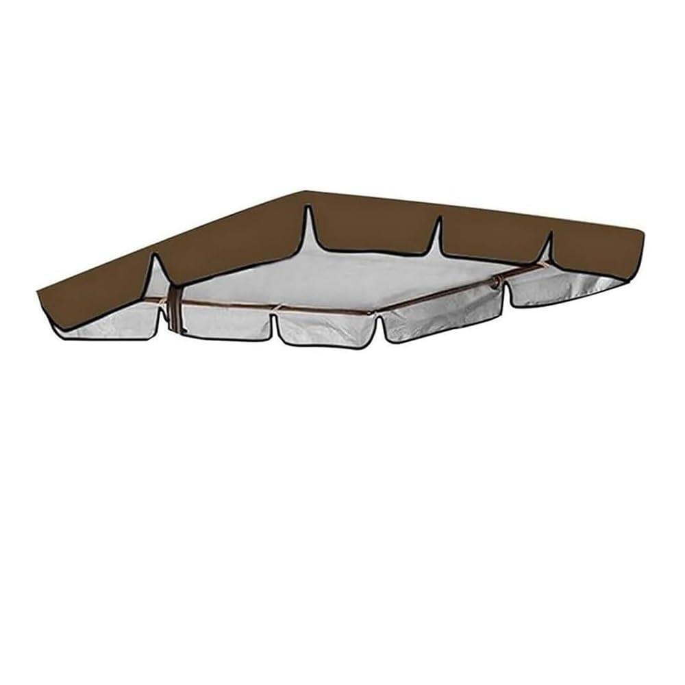 BEWEGNLNHK 56x47in 65x45in 75x52in Porch Swing Canopy Replacement Top, 2 3 Seater Swing Canopy Replacement For Garden Swing Chair, Waterproof Swing Top Cover(Brown,190x132cm/75x52in)