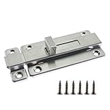 Tegg 1 PC 4 Inches Stainless Steel Door Latch Slide Barrel Door Lock Sliding Catch Bolt Latch for Bathroom Bathroom Toilet Door BedroomBedroom