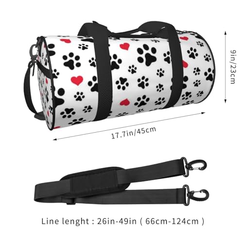 Large Weekender Overnight Bag Fashion Sports Gym Bag Dog Cat Paw Heart Love Travel Duffel Bag With Adjustable Shoulder Strap4