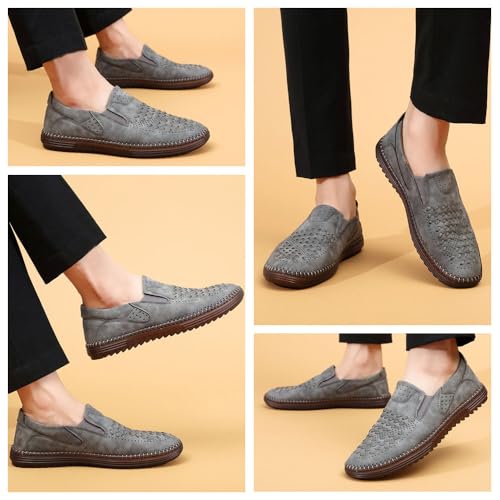 Men's Genuine Leather Loafers Slip-On Casual Shoes – Lightweight Breathable Flat Walking Shoes for Comfort4