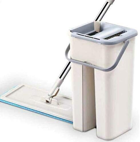 Faltbarer Flachmopp Und Eimerset Mit 4 Squeegee Mop Pads Waschen Und Trocknen Von Flat Mop Reinigungssystem Bodenreiniger Mopp Zur Reinigung