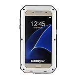 Samsung Galaxy S7 Aluminum Metal Case,[Military Heavy Duty]Extreme Water-resistant Shock/Dust/Dirt/Snow Proof with Armoured Glass Protection Cover Case (Silver)