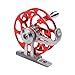 Vaveren Ice Fishing Reel 65 mm Fishing Tackle Gear Portable Fisherman Gift for Freshwater Saltwater for Raft Aluminum Alloy All Metal, Red