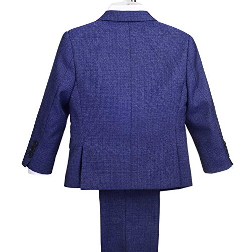Lito Angels Boys Tweed Formal Dress Suits Wedding Outfit Modern Fit Dresswear 5 Piece Set Size 5 Blue Style B #TOP1