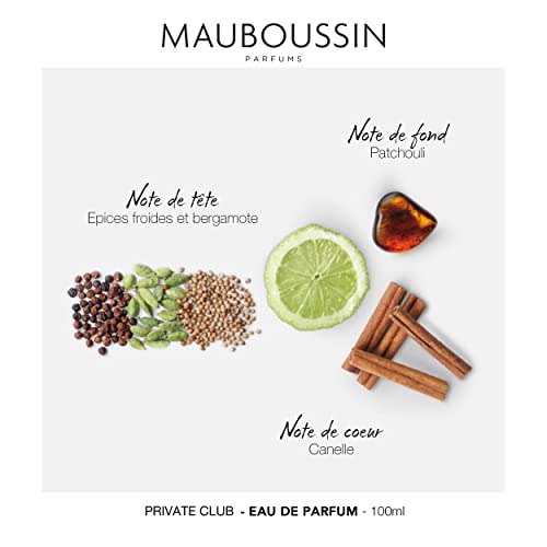 Mauboussin - Private Club 100Ml (3.3 Fl Oz) - Eau De Parfum For Men - Woody & Oriental Scents #TOP4