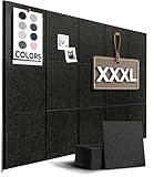 WALLHERO Vision Board - Large Cork Board for Walls 59' x 36', Black Bulletin Board | 15 Pack Felt Wall Tiles | Cork Boards for Office Pin Board Tack Board Cork Boards