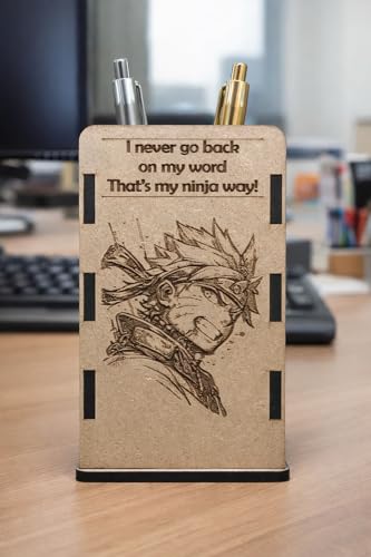 Image of Naruto Wooden Pen Stand | Anime Pencil Holder for Study Table | Naruto Anime Desk Accessories