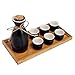 MNBVC Japoński zestaw do sake, japoński zestaw do sake z tacą, 8-częściowy zestaw kubków do sake tradycyjny porcelanowy ceramiczny kubek rękodzieło kieliszki do wina