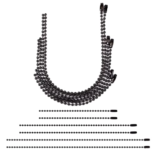 Magibeads 105Pcs Iron Ball Chain Black Keychain Chain Tag Chain Link with Bead Chain Connectors Ball Beaded Chain for Crafts DIY Men Women Hanging Ornament