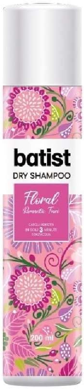 Batist Shampoo Secco Floral, Shampoo a secco con profumo di bouquet di tiaré e gelsomino, Shampoo secco profumato per acconciature e messe in piega, per tutti i tipi di capelli, 200 ml, Made in Italy