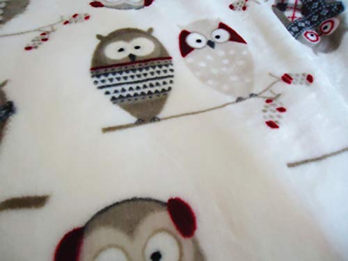 Ukeler Flannel Sherpa Throw 70'' X 50''- Owl Printed Soft Plush Flannel Blanket Throws For Bed/Couch/Sofa/Office/Camping #TOP5