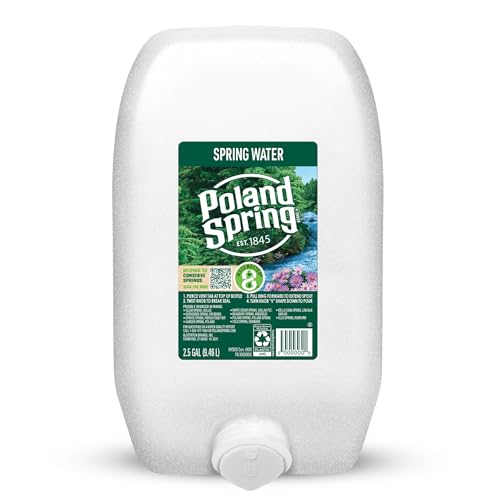 Poland Spring Maine Spring Water Bottles, 2.5 Gallon Jug – Still Bottled Water with Naturally Occurring Minerals for Taste
