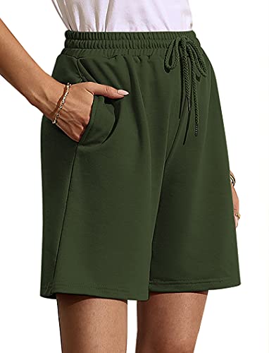 Image of Quenteen Women's Casual Summer Sweat Shorts Athletic Gym Shorts Loose Hiking Running Jogger Shorts with Pockets