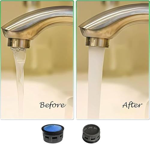 Image of High-Pressure Water Aerator Faucet Tap Foam Flow Replacement, Blue, 12 x 12 x 12 Millimetres, Plastic Fusion (40 Pieces)